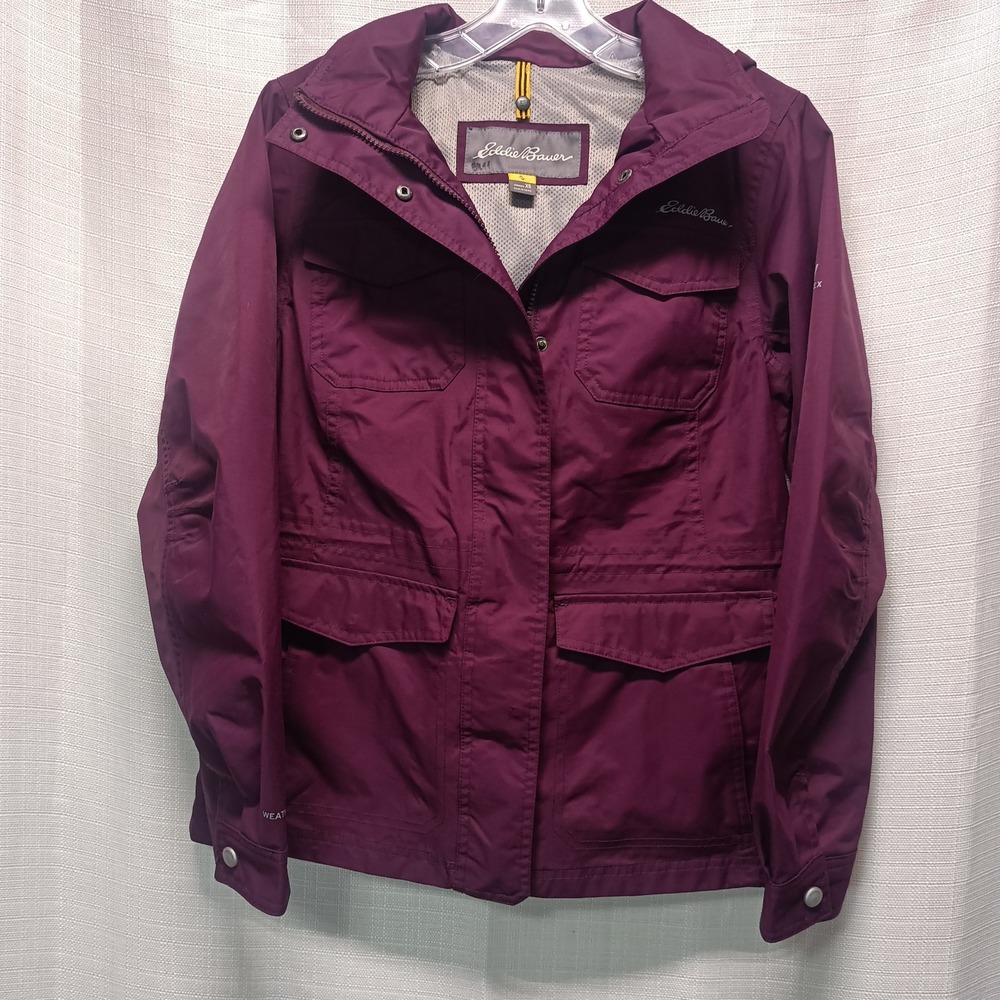 Eddie Bauer Jacket Womens XS Burgundy Travex Weatheredge Hooded Outdoor Coat‎